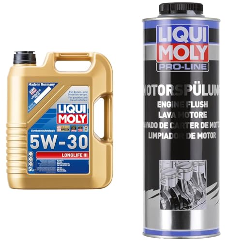 "Optimaler Motorschutz mit LIQUI MOLY Longlife III 5W-30 (5 L) & Pro-Line Motorspülung (1 L) | Hochwertiges Öladditiv für lange Leistung! #Motoröl #LIQUIMOLY #Öladditiv #Autoservice"