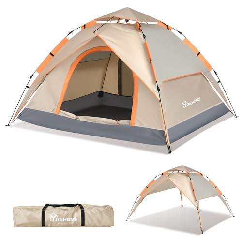 YITAHOME Camping Zelt, Pop up Zelt 2 Personen Wasserdicht Familie Kuppelzelt Wasserdicht Winddich 210D Oxford Reißfestigkeit, Portable Ultralight für Camping Wandern Backpacking