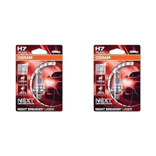 📍 **Osram Night Breaker Laser H7, 150% More Brightness, Halogen Headlight Bulb, 64210NL-01B, 12V Car, Single Blister (1 Lamp) (Pack of 2)**