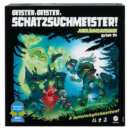 Entdecke die Jubiläumsausgabe von Mattel Spiele Geister – das kooperative Familienspiel mit aufregendem Einer-gegen-alle-Modus! 🕵️‍♂️💎 Für 2-5 Spieler! #Brettspiele #Familienspaß #Jubiläum #Schatzsuchmeister