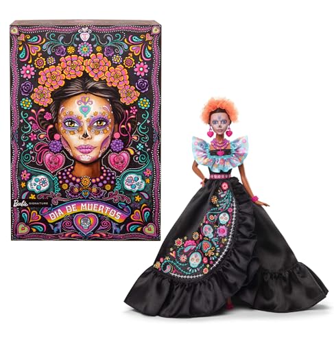 Entdecke die limitierte Barbie Signature Puppe 2024: Día De Muertos Sammelfigur in elegantem Schwarz mit blauem Rüschenoberteil! 🌸✨ #Barbie #DíaDeMuertos #Sammlerfigur #HRM72 #Kunstvoll #Exklusiv