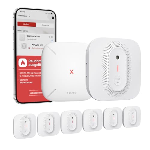 "Schütze Dein Zuhause mit dem X-Sense WLAN Funk-Rauchmelder! 🔥💡 6er Set mit Sprachausgabe & SBS50 Basisstation - smarter Schutz mit austauschbaren Batterien! #Sicherheit #SmartHome"