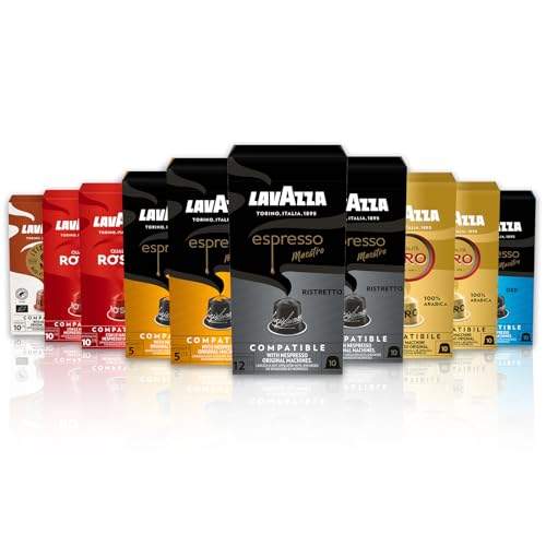 Entdecke den Lavazza Variety Pack: 100 Aluminiumkapseln für Nespresso Original! Genieße Espresso Maestro, Ristretto, Lungo, Dek, Qualità Oro, Rossa & Tierra for Africa! ☕️✨ #Kaffeeliebe #Nespresso