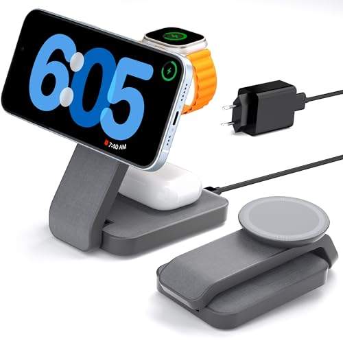 Entdecke die Eazpower 3-in-1 MagSafe Ladestation: Faltbar für iPhone & Apple Watch – Perfekt für Reisen! 🍏🔋 Null Kabelsalat! #MagSafe #WirelessCharger #Eazpower #Technologie