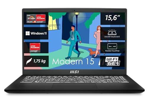 "Entdecke den MSI Modern 15: Stilvoller Lifestyle & Business Laptop mit 15,6 Zoll Full HD, Ryzen 5, 16GB RAM und 512GB SSD – Perfekt für deine Produktivität! #MSI #Laptop #Business #Lifestyle"