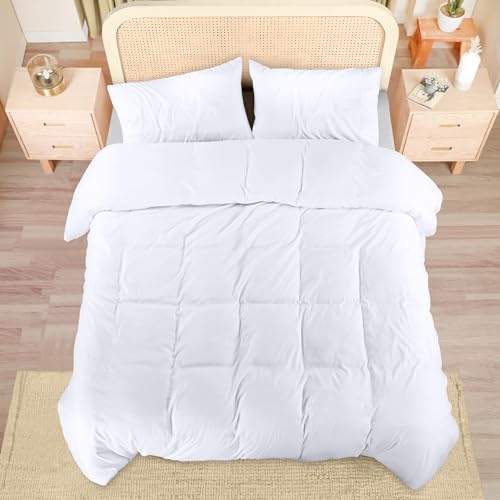 Utopia Bedding Bettwäsche 200x200 Set - Mikrofaser Polyester Bettbezug 200x200 cm + 2 Kissenbezüge mit Gefälteltem Saum 50x75 cm - Weiß