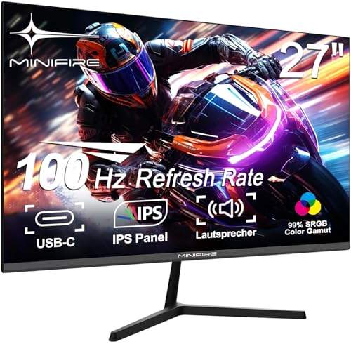 Erlebe atemberaubende Klarheit mit dem Minifire-Caixun 27-Zoll-Monitor! 🌟 Rahmenloses Design, IPS-Panel, 100Hz & USB-C. Perfekt für Gaming und Multimedia! 🎮✨ #Monitor #Tech #Gaming #FreeSync #FHD