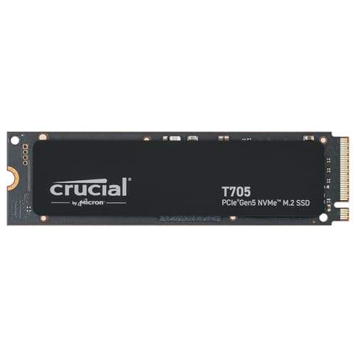 Crucial T705 2TB SSD PCIe Gen5 NVMe M.2 Interne SSD, bis zu 14.500MB/s, Microsoft DirectStorage, PCIe 4.0 abwärtskompatibel, Solid State Drive - CT2000T705SSD3