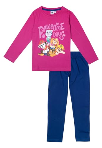 Paw Patrol Schlafanzug für Mädchen - Kinder Pyjama Set Langarm Oberteil mit Hose Pink/Blau (DE/NL/SE/PL, Numerisch, 98, 104, Regular, Pink/Blau)