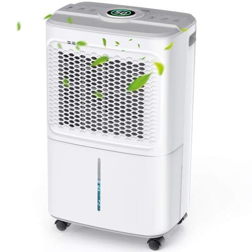 Crecolife Luftentfeuchter 12L/24h, 190W, für 20m, Digitalanzeige, Touch Control, 3 Modi, 2 Entleerungsoptionen, Timer