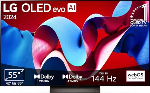 Entdecke den neuen LG OLED55C47LA 55" OLED evo TV: Brillante Bildqualität mit α9 Gen7 4K AI-Prozessor, webOS 24 & Dolby Vision! Perfekt für ein beeindruckendes Heimkino-Erlebnis! #OLED #4K #DolbyVision #HomeEntertainment