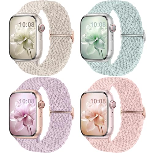 Entdecke die Jiamus 4er Set geflochtenes Armband für die Apple Watch! Perfekt für Herren & Damen: Elastisch, stylisch & kompatibel mit Series 1-10. #AppleWatch #Armband #Fashion