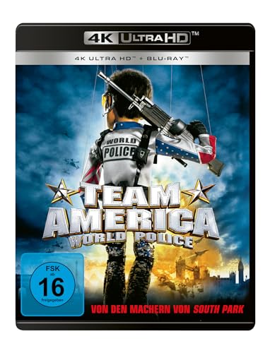 "Erlebe den Kultfilm: Team America – World Police jetzt in atemberaubendem 4K Ultra HD + Blu-ray! 🎥✨ #TeamAmerica #WorldPolice #4K #BluRay #Kultfilm"