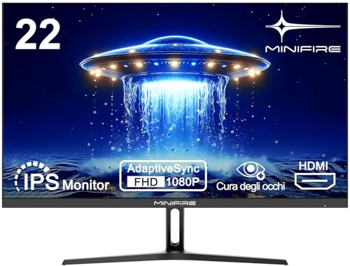 Entdecke den Minifire 22 Zoll Business & Gaming Monitor: FHD 1080p, 75Hz, super dünn, mit Eye Comfort & Adaptive-Sync! Perfekt für Arbeit & Spiel! #GamingMonitor #FHD #Minimalismus #Ergonomie