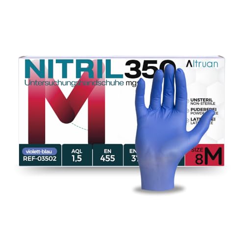 ALTRUAN Nitrilhandschuhe 1000 Stück Dunkel Blau, Nitril350, Einweghandschuhe, Einmalhandschuhe, Untersuchungshandschuhe, Nitril Handschuhe, puderfrei, ohne Latex, latexfrei, disposable,