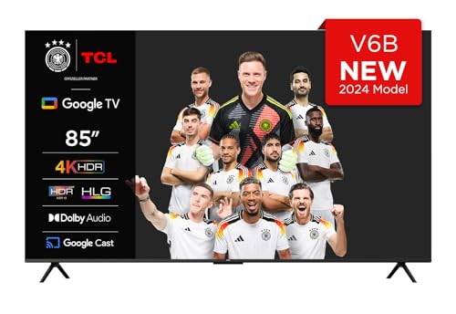 📍 **TCL 85V6B 85 Zoll, 4K Ultra HD, HDR TV, HDR10+, Dolby Vision, Smart TV unterstützt von Google TV (Dolby Atmos, Motion Clarity, Sprachsteuerung, Kompatibel mit Google Assistant, Chromecast eingebaut)**