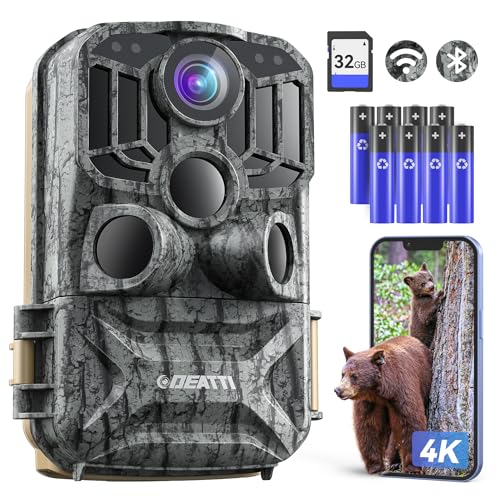 Entdecke die DEATTI Wildkamera: 4K 48MP HD, App-Kontrolle & Handyübertragung, 120° Weitwinkel, IP66 wasserdicht! Inkl. 32GB SD Karte & 8 AA-Batterien! 🦌📱 #Wildkamera #Technik #Naturfotografie