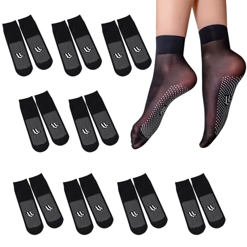 "Entdecke 10 stylishe Paar Nylon Pop-Socken für Damen! 🖤 Durchsichtige Knöchelsocken mit Anti-Rutsch-Sohle für perfekten Sitz. Ideal für jedes Outfit! #Fashion #Socken #Damenmode"