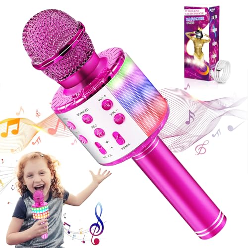 🎤 Entfessle den Party-Spaß! 🎉 Hayruoy Bluetooth Karaoke Mikrofon für Kinder & Erwachsene - Drahtloses LED Mikrofon mit Lautsprecher für unvergessliche Momente! 🎶 #Karaoke #Geschenke #Familienfun