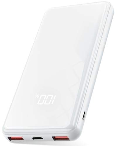 Lazci Power Bank 20000mAh, 22,5W PD 3.0 QC 4.0, USB-C für iPhone, Samsung Galaxy, iPad und mehr, Weiß