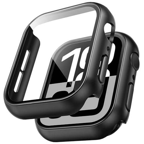 📍 **TAURI 2 Stück Schutzhülle mit Apple Watch 10 46mm Displayschutz, 360° Rundum Ultradünne PC Hard Hülle, Kratzfest Hardcase für Apple Watch Series 10 - Schwarz**