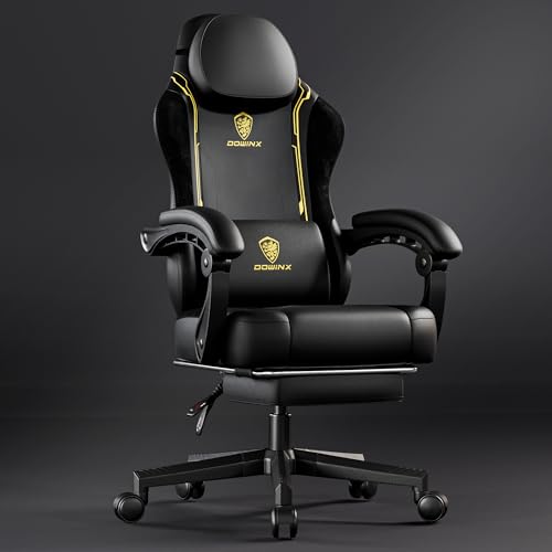 "Upgrade Dein Spielerlebnis: Der Dowinx Ergonomische Gaming Stuhl in Gelb – 150KG belastbar, mit Lendenwirbelstütze & breiter Rückenlehne für maximalen Komfort! #GamingChair #GamerGear #Ergonomie"