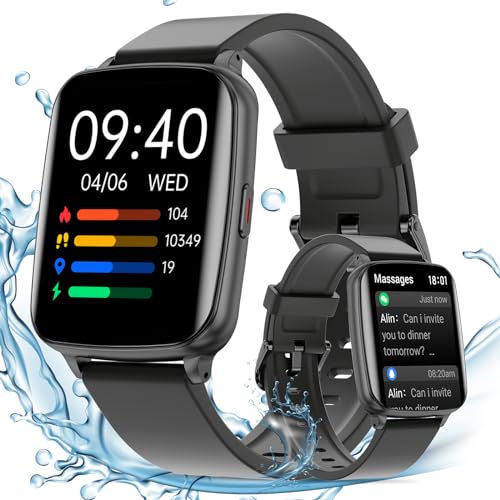 PASONOMI Smartwatch Herren 1.8 Zoll HD Touchscreen IP68 Wasserdicht 100+ Sportmodi Uhren mit Herzfrequenzmonitor Schlafmonitor SpO2 Schrittzähler Fitnessuhr mit Nachrichtenalarm für Android iOS