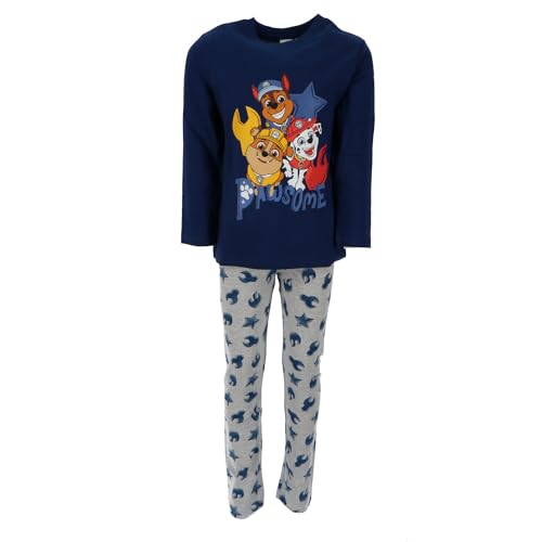 PAW Patrol Pyjamas Rubble, Chase, Marshall Kinder Jungen Pyjamas Boys Long Sleeve Pjs Winter warm Geschenk Gr. 98-128cm (DE/NL/SE/PL, Numerisch, 110, 116, Regular, blau)